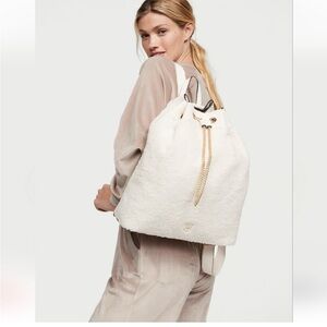 Victoria Secret Backpack White and Gold
